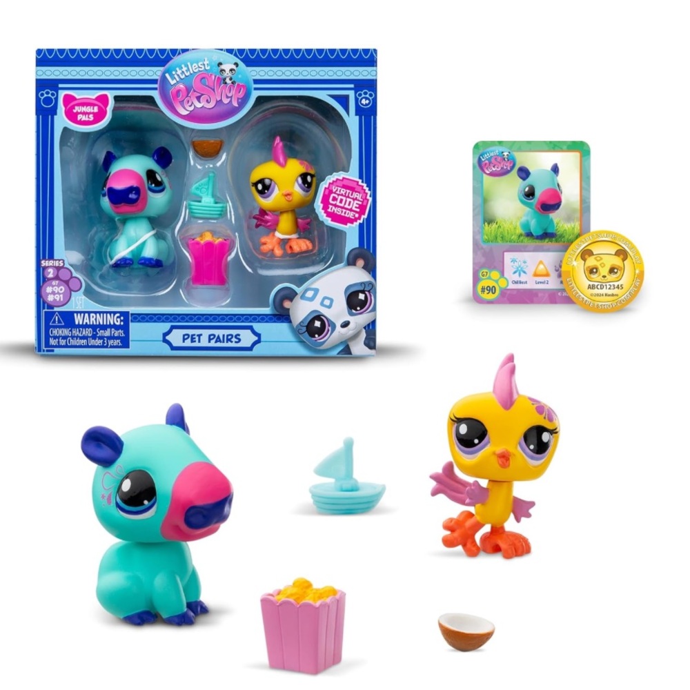 Littlest Pet Shop. 2 LPS Mini Pet Toys 3 Accessories 1 Collector Card 1 Code NEW